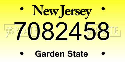 7082458 New Jersey License Plate