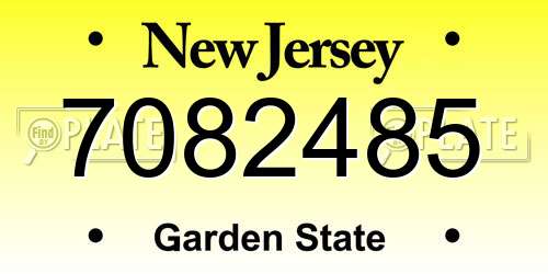 7082485 New Jersey License Plate