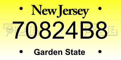 70824B8 New Jersey License Plate