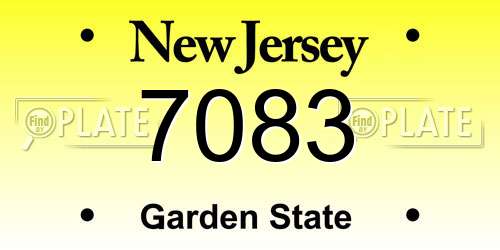 7083 New Jersey License Plate