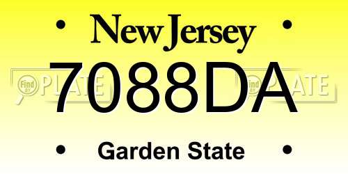 7088DA New Jersey License Plate
