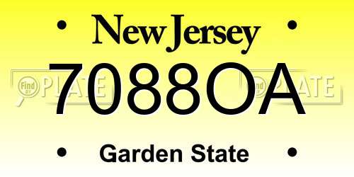 7088OA New Jersey License Plate