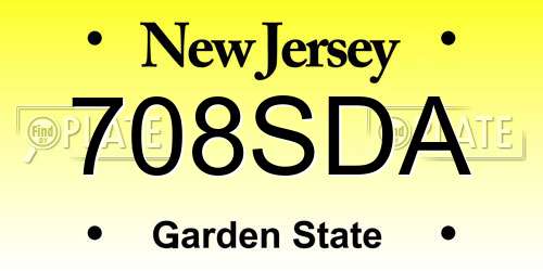 708SDA New Jersey License Plate