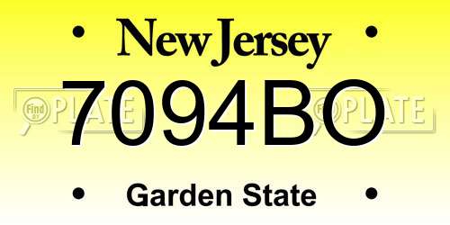 7094BO New Jersey License Plate