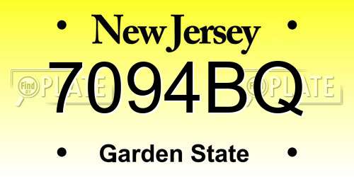 7094BQ New Jersey License Plate