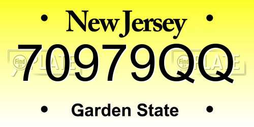 70979QQ New Jersey License Plate