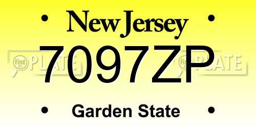 7097ZP New Jersey License Plate