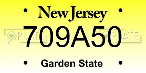 709A50 New Jersey License Plate