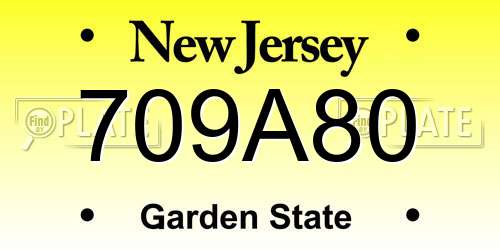 709A80 New Jersey License Plate
