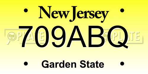 709ABQ New Jersey License Plate