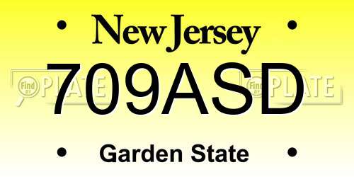 709ASD New Jersey License Plate