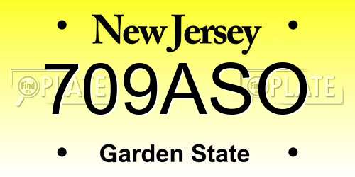 709ASO New Jersey License Plate