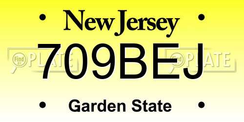 709BEJ New Jersey License Plate