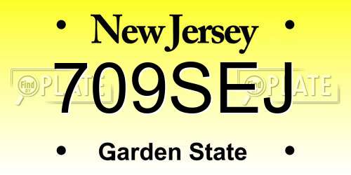 709SEJ New Jersey License Plate