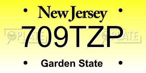 709TZP New Jersey License Plate
