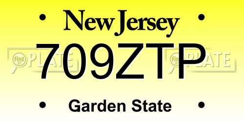 709ZTP New Jersey License Plate