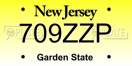 709ZZP New Jersey License Plate