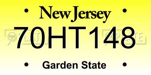 70HT148 New Jersey License Plate