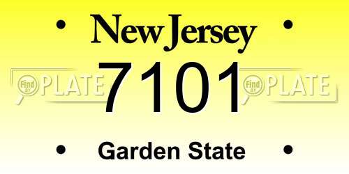 7101 New Jersey License Plate