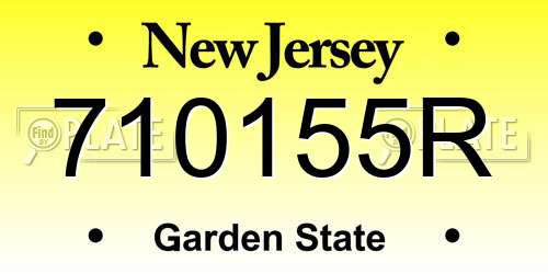 710155R New Jersey License Plate