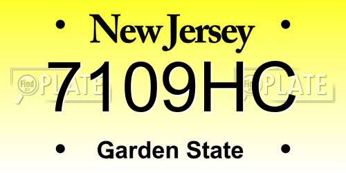 7109HC New Jersey License Plate