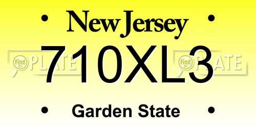 710XL3 New Jersey License Plate