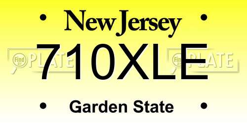 710XLE New Jersey License Plate