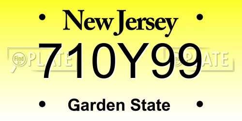 710Y99 New Jersey License Plate