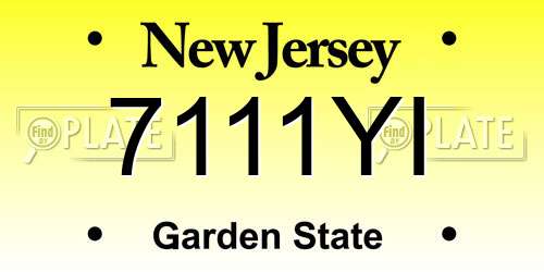 7111YI New Jersey License Plate