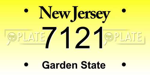 7121 New Jersey License Plate