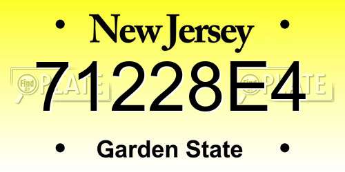 71228E4 New Jersey License Plate