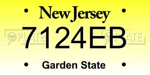 7124EB New Jersey License Plate