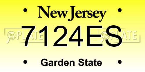 7124ES New Jersey License Plate