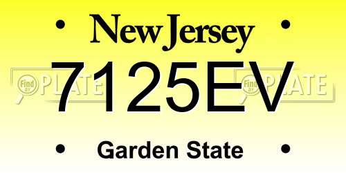 7125EV New Jersey License Plate