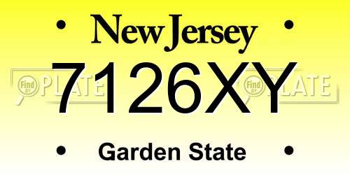 7126XY New Jersey License Plate