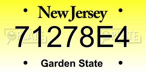71278E4 New Jersey License Plate