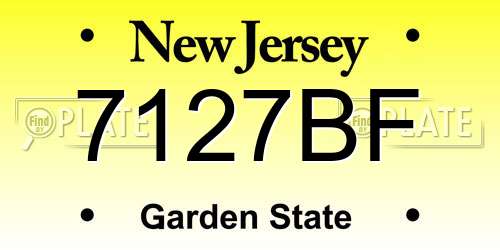 7127BF New Jersey License Plate