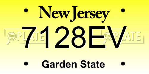 7128EV New Jersey License Plate