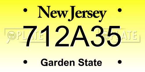 712A35 New Jersey License Plate