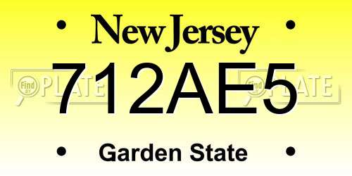 712AE5 New Jersey License Plate