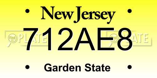 712AE8 New Jersey License Plate