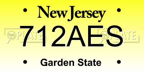 712AES New Jersey License Plate