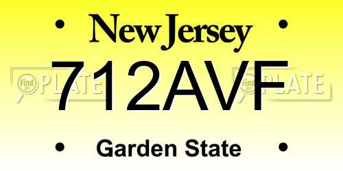 712AVF New Jersey License Plate