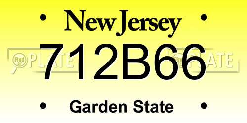 712B66 New Jersey License Plate