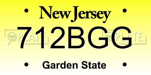 712BGG New Jersey License Plate