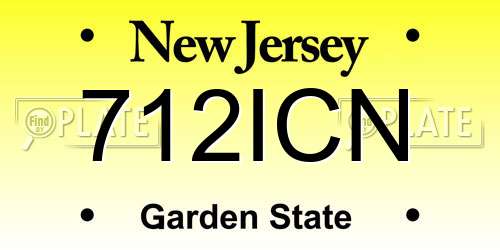 712ICN New Jersey License Plate