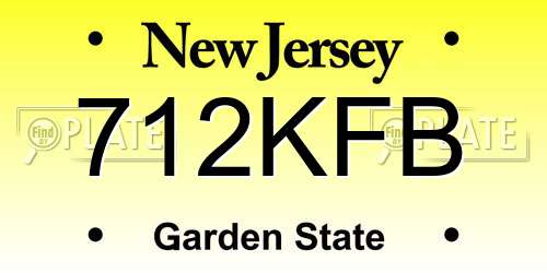 712KFB New Jersey License Plate