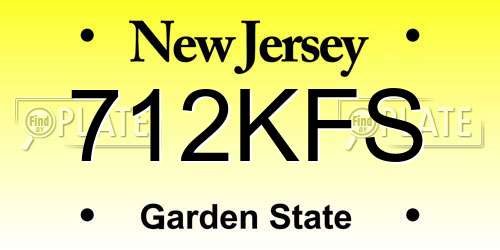 712KFS New Jersey License Plate