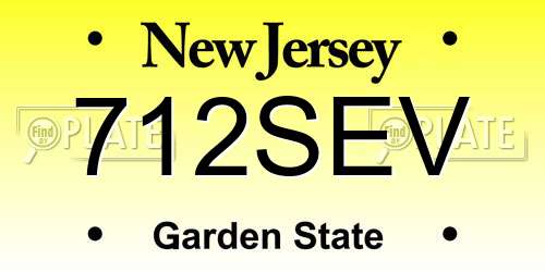 712SEV New Jersey License Plate