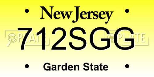 712SGG New Jersey License Plate